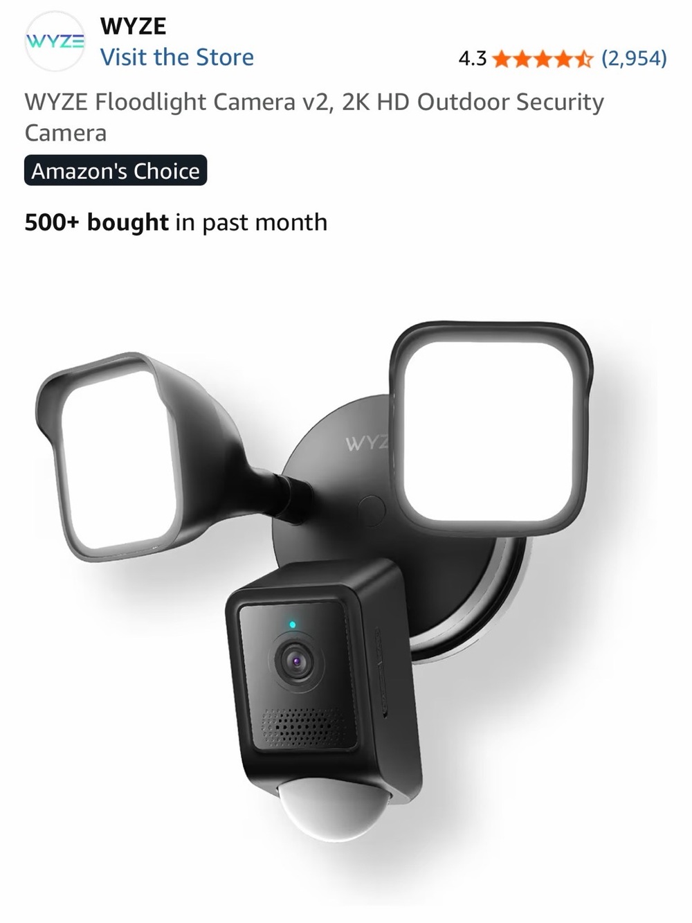 Wyze Motion Activated Cam Floodlight